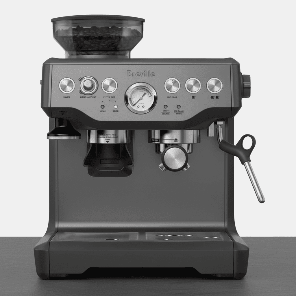 Breville espresso machine with built-in grinder, the kind we repair on site in Dubai