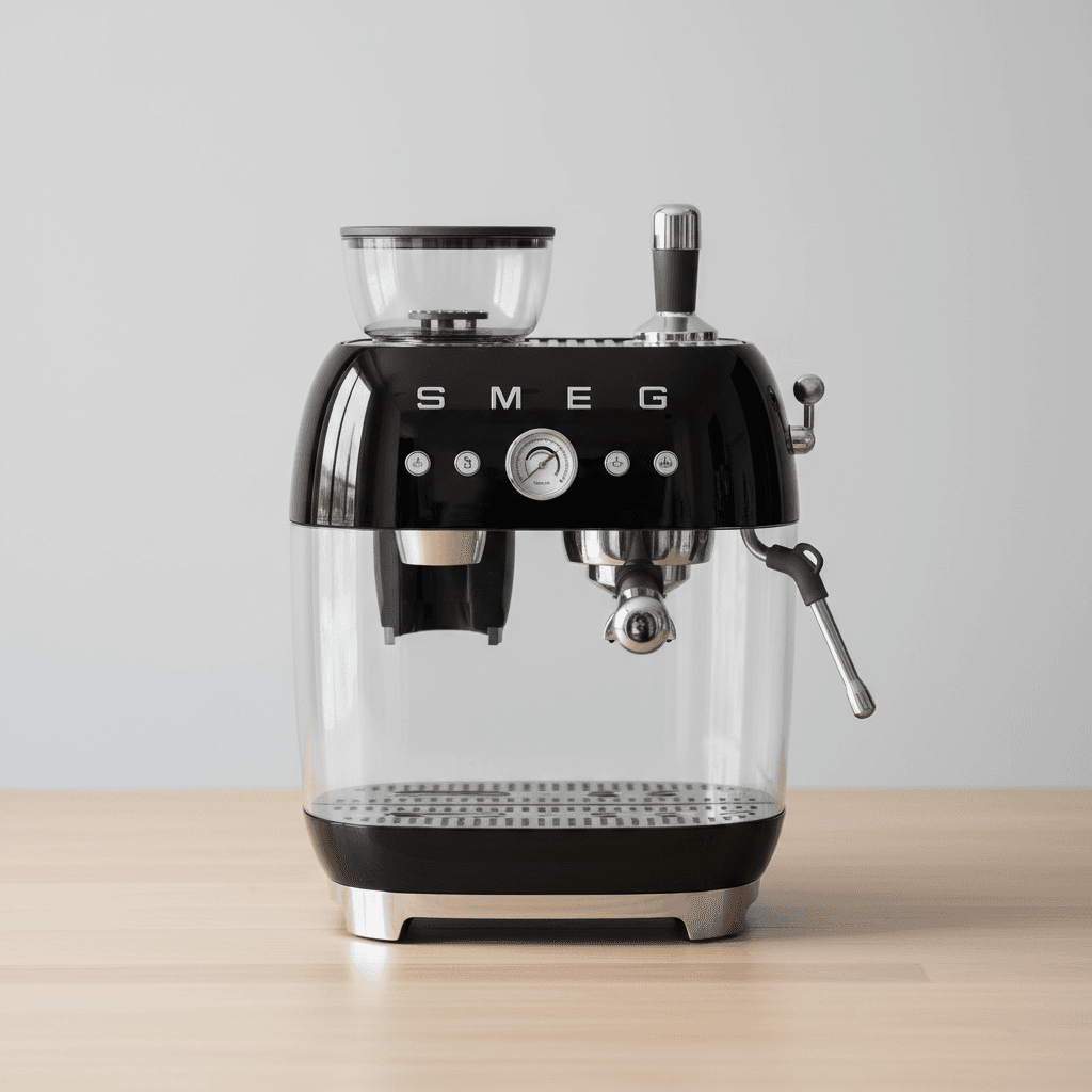 Smeg retro-style espresso machine, a model our technicians repair in Dubai